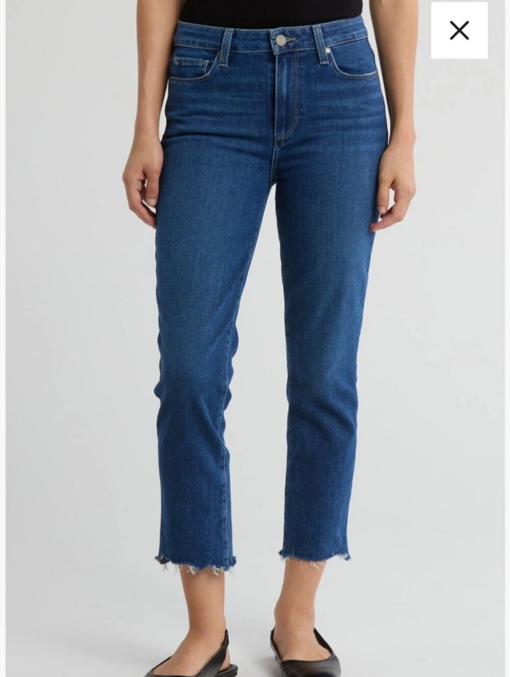 Paige Hoxton Slim Crop Jeans In Darcel Distressed